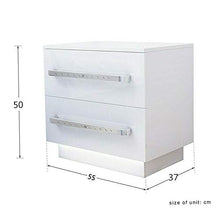 Comò con 2 cassetti e illuminazione a LED, stile moderno, look classico, per camera da letto, soggiorno, salotto