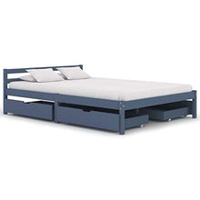 SKM Giroletto con 4 Cassetti Grigio in Massello di Pino 140x200 cm (40.1kg)