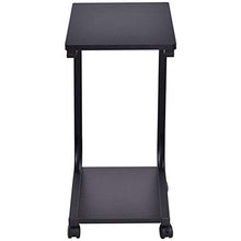 Thin Comodino 2-Tier snack gabbia di laminazione divano laterale con telaio da tavolo in metallo e ripiani in legno anti-graffio e comodino ruggine-libero, la stabilità ( Color : Black , Size : M )