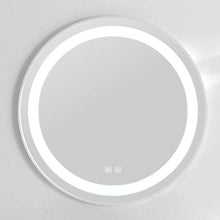 Specchio da bagno Illuminato con Luce a LED Specchio Rotondo da Parete Specchio per Il Trucco Alta Nebbia Trasparente Specchio Argento Interruttore Smart Touch, Adatto per Bagno/Hotel/Barbiere