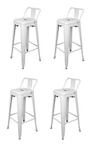 La sedia spagnola tólix Pack di sgabelli con schienale, Acciaio Inox, Bianco, 43 x 43 x 76 cm