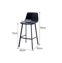Sedie Da Bar Colazione Sala Da Pranzo Sgabelli Da Bar Cucina Isola Sgabelli Da Bar Con Poggiapiedi Moda Nordica Sedia Da Pranzo Per La Casa Decorazione Della Casa In Pelle-Nero_65 Cm