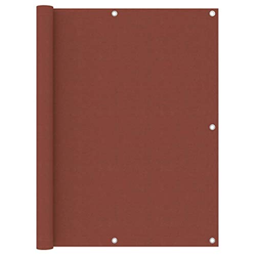 vidaXL Paravento da Balcone Terracotta 120x600 cm Tessuto Oxford