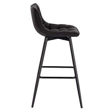 WOLTU BH249an-2 Sgabelli da Bar Stile Industriale Alta Sedia da Cucina in Ecopelle Antracite Gambe in Metallo 2 Pezzi