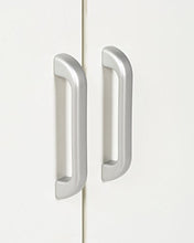 ts-ideen Armadietto Mobiletto Comó 94x60 cm stile moderno con doppia anta e vano aperto. Color rovere e bianco