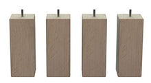 MEGALUXFRANCE - Set di 4 piedi per letto, mobili, divano, quadrati in legno massiccio di faggio, 80 x 80 x 200 mm