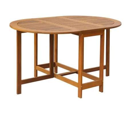 Tavolo da Giardino, Richiudibile, Salvaspazio, Tavolino Pieghevole in Legno di Acacia Oliato, Facile da Pulire, Ideale per Balcone, Terrazzo 130 x 90 x 72 cm (Naturale)