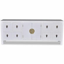 Lingjiushopping Armadietto Basso Stile Asiatico Armadietto TV con 8 cassetti e 2 Ante Altezza delle Gambe: 8 cm Cassettiere