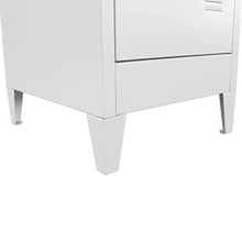 Cikonielf Armadietto da ufficio 180 x 38 x 45 cm, armadio metallico con due ante, armadio alto con asta appendibile, ripiani e specchio