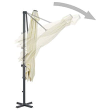 Festnight Ombrellone a Sbalzo con Palo, Ombrellone Giardino Parasole in Alluminio 250x250 cm Sabbia