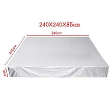 DIANPU Copertura per mobili da Giardino, Copertura Impermeabile e Antipolvere per Vasca Interna ed Esterna e Piscina, Copertura per Tavolo e Sedia (240 * 240 * 85cm,Argento)