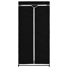 Tidyard Armadio con Cerniere,Guardaroba in tessuto2 pz Nero 75x50x160 cm