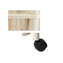 Quattro Ruote Portatile Strumento di archiviazione Carrello Mensola, Moderno e Minimalista scaffale in plastica Mobile Facile da Camera mensola del Bagno Beige 46.5X30.5X85CM Utility Cart
