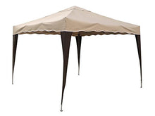 VERDELOOK Gazebo Pieghevole in Metallo Copertura Poliestere Beige 3X3 m trasportabile con Borsa Inclusa