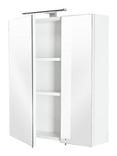 Posseik 5429-76, Armadietto da Bagno con Specchio a 2 Ante, 60 x 68 x 16 cm, Bianco (Weiß)