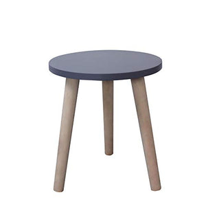 Rebecca Mobili Tavolino rotondo contemporaneo, tavolo da appoggio grigio, legno paulownia mdf, camera da letto salotto - Misure 39 x 34 x 34 cm (HxLxP) - Art. RE6120