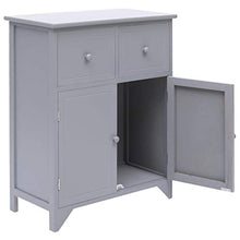 Tidyard Armadietto Grigio 60x30x75 cm in Legno di Paulownia