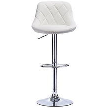 WOLTU BH23ws-1 Sgabello da Bar Moderno Girevole Sedia Cucina Alta con Schienale Quadrato Poggiapiedi Senza Braccioli Altezza Regolabile in Similpelle Bianco 1 Pezzo