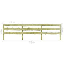 vidaXL 4x Legno di Pino Impregnato FSC Pannelli di Recinzione a 3 Sbarre Immarcescibile con Montanti Recinto Giardino Palizzata 510x120 cm