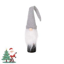 Amosfun Coperchio per Bottiglia di Vino di Natale Svedese Babbo Natale Bottiglia di Vino Topper Cappello Decorazione di Natale rifornimenti del Partito Grigio