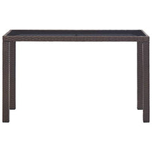 vidaXL Tavolo da Giardino Robusto Elegante Tavola Arredi per Esterni Patio in Polyrattan Antracite 123x60x74 cm Ripiano in Vetro Telaio in Acciaio