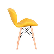 Jiasen - Set di 4 sedie da pranzo imbottite in poliuretano, stile moderno, per soggiorno, sala da pranzo e cucina (giallo)