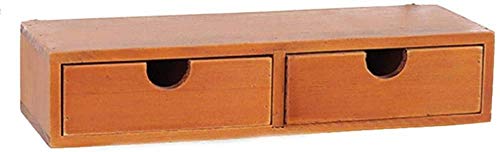 KAIXIN Comodino Sospeso, Mensola A Muro con 1/2 Cassetti Senza Maniglia, Cassetti Organizer per Trucco, Armadietto Portaoggetti, Scatola Porta Trucco in Legno-L