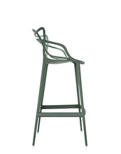 Kartell Masters Stool Sgabello, Tecnopolimero termoplastico Riciclato con Carica Minerale e Trattamento Soft-Touch, Verde(Salvia), H. 75