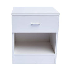 FEANG Comodino Bianco Comodino Camera Bagagli Moderna con Metallo Maniglia Comodino Magazzinaggio Tavolino Laterale