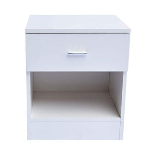 LICHUAN comodino bianco comodino camera da letto contenitore moderno con manico in metallo comodino portaoggetti mensola fine tavolo facile da montare