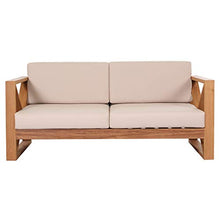 Teako Design Molveno - Divano lounge a 2 posti, in legno di teak, resistente alle intemperie, resistente alle intemperie