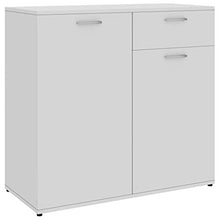 XHCP Credenza, Comodino, Comodino, cassettiera per la casa Soggiorno Camera da Letto Bianco Lucido 80x36x75 cm truciolare
