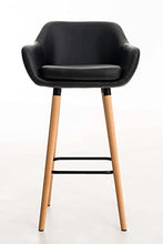 CLP Sgabello Bar Grant In Similpelle Sfoderabile I Sedia Alta Cucina Telaio In Legno Di Faggio I Sgabello Bancone, Colore:nero