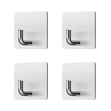 ZSTKEKE Adesivo Ganci Portasciugamani 4PZ,impermeabile Appendiabiti a Parete Acciaio Inox Cappotto Gancio Per bagno, cucina