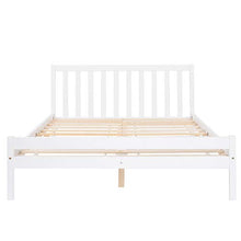 Struttura per letto matrimoniale in legno massiccio da 135 x 190 cm, per camera da letto, per adulti, bambini, ragazzi, 135 x 190 cm, colore: bianco