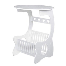 Maoviwq, comodino rotondo con cestello portaoggetti per computer portatile, comodino per divano letto, comodino, libreria, per casa, ufficio, soggiorno, camera da letto, corridoio