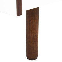 Beliani Credenza Bianca e Marrone 68 x 149 cm a Due Ante Stile Scandinavo Madera