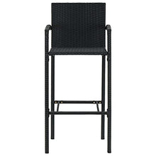 vidaXL Set Bar da Giardino 3 pz con Cuscini Polyrattan Nero