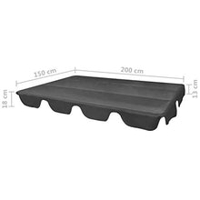 EBTOOLS, altalena da giardino, copertura di ricambio per altalena da giardino, parasole a dondolo, colore grigio, 226 x 186 cm