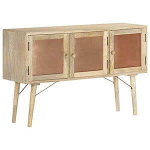 vidaXL Legno Massello di Mango Credenza Madia Mobile Armadietto Armadio Mobiletto Alto Portaoggetti Cassa Cassapanca Mobili 118x35x75 cm