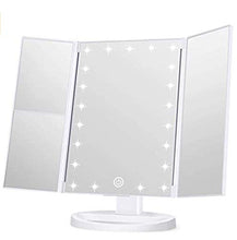 Specchio da trucco con luci, ingrandimento 1 x 2 x 3 x, interruttore touch screen, doppio alimentatore, specchio portatile per trucco a tre volte specchio illuminato