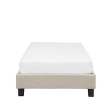 Beliani Letto Imbottito Tessuto Beige Senza testiera Rete a doghe 90 x 200 cm Roanne