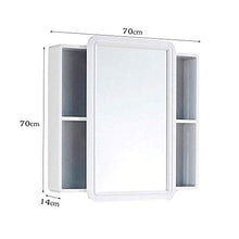 Verticale 275"X275 X55 Lega di Alluminio Bagno Specchio da Parete Armadietto dei medicinali Casa Cucina Soggiorno Specchio Mobile Arrotondato Porta Supporto da Parete Scaffale Organizzatore