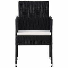 Tidyard 4 pz Sedie da Giardino in Polyrattan Nero con Cuscini 52x56x88 cm,Sedie da Esterno,Sedie in Rattan,Poltrocine da Giardino,Poltrocine da Esterno,Poltrocine Rattan,Sedie da Pranzo da Giardino
