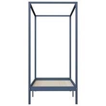 SKM Giroletto a Baldacchino Grigio Legno Massello di Pino 100x200cm