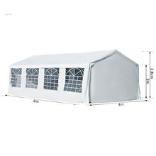 Outsunny Gazebo da Esterno Tenda tendone per Feste Matrimonio Telaio in Acciaio,Impermeabile, Bianco 8x4m