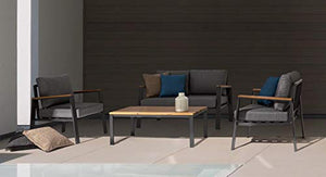 Bizzotto Set4 Salotto Harbor Antracite con Cuscini Fsc cod.0662683