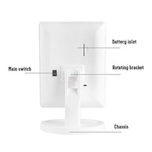 Specchio cosmetico, ricarica USB Specchio ingranditore 10X con 20 luci a LED e base portaoggetti per casa da tavolo bagno doccia da viaggio