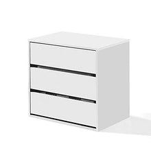 Habitdesign Cassettiera a Tre cassetti in Bianco Opaco, Dimensioni: 60 cm (Larghezza) x 57 cm (Altezza) x 44 cm (profondità)