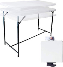 Tavolo da campeggio Mobili portatili leggeri 4ft Tavolo pieghevole w / 3 altezze regolabili per campeggio Picnic Giardino Catering Party Dining BBQ Fair Stall Home Office w / Carry Maniglia indoor & o